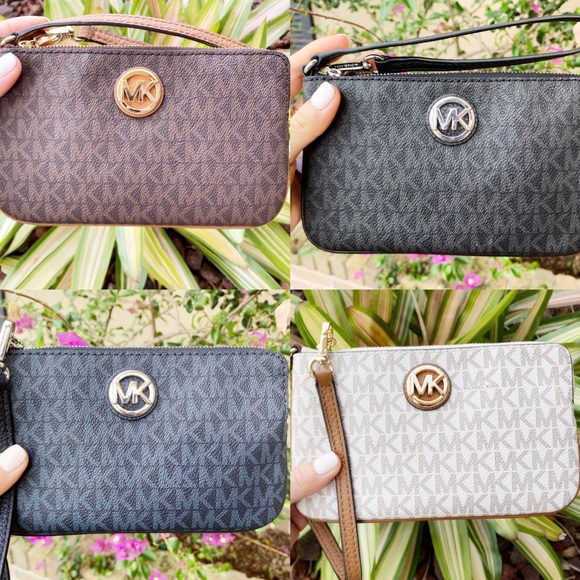 NWT Michael Kors Fulton Large Wristlet Blue MK - Picture 5 of 5